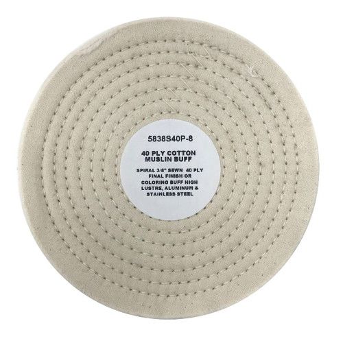 8" Cotton Sewn Muslin Polishing Buffing Wheels