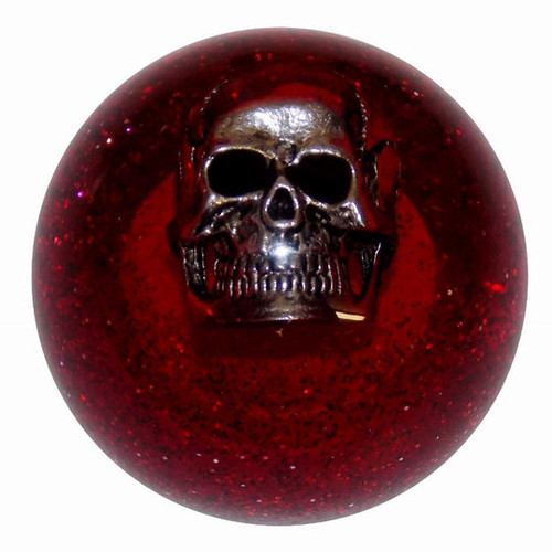 Red Glitter Skull Shift Knob-Twisted Shifterz-EM-H7157-GLTR-RED
