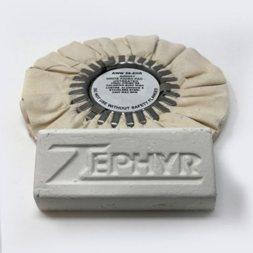 White Airway Buff With White Chrome Rouge Bar-Zephyr-AWW58-8WB