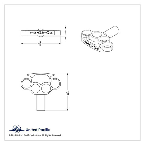 Metal Knuckle Style Air Valve Knob - "Tractor"-United Pacific-23526