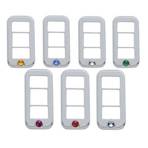 Rocker Switch Cover w/ 3 Openings w/ Blue Diamond For Freightliner (3 Pack)