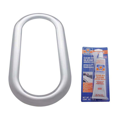 Stainless Steel Peterbilt Oval Window Trim w/ Sealant Adhesive