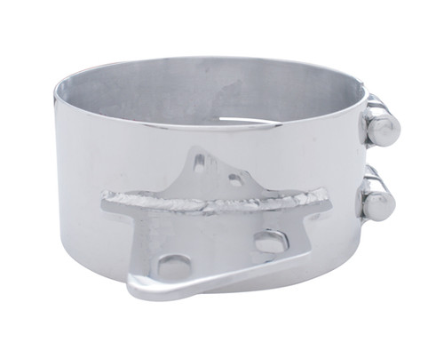 7" Stainless Butt Joint Exhaust Clamp - Angled Bracket