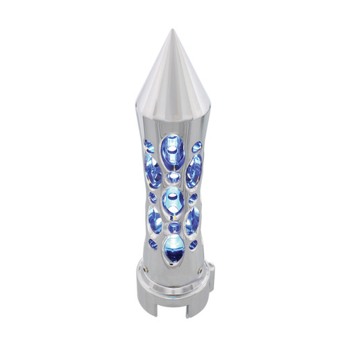 Chrome "Daytona" 13/15/18 Speed Spike Gearshift Knob w/ High Power LED - Blue
