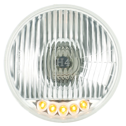 5-3/4" Crystal Halogen Headlight With 5 LED Position Lights