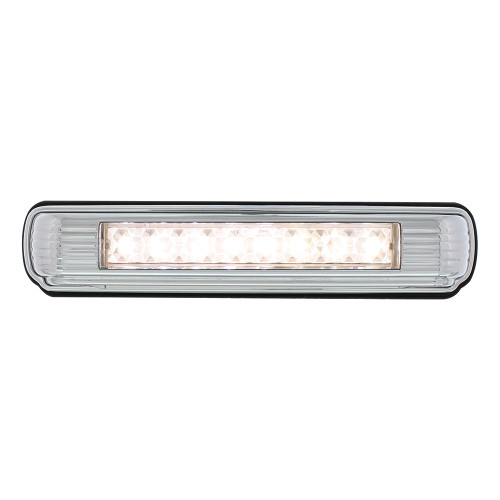 Chrome License Plate Light With White LED Backup Light - White LED/Clears Lens