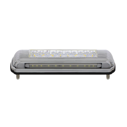 Chrome License Plate Light With White LED Backup Light - White LED/Clears Lens