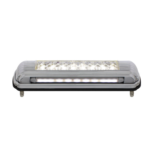 Chrome License Plate Light With White LED Backup Light - White LED/Clears Lens