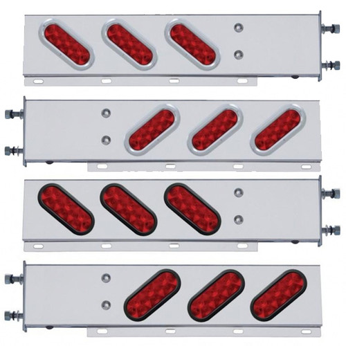 10 LED 6" Oval Stop, Turn & Tail Light - Red LED/Red Lens