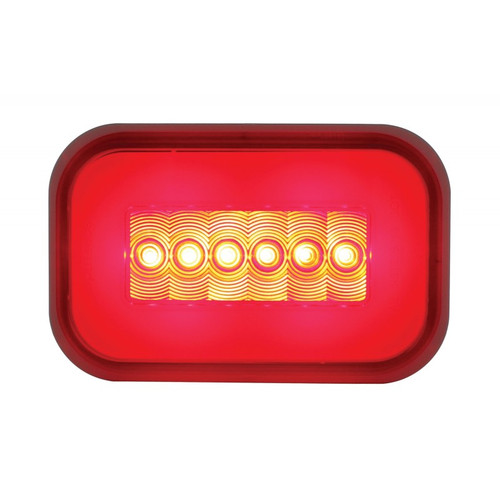 14 LED Rectangular "GLO" Stop, Turn & Tail Light - Red LED/Red Lens