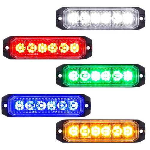 6 High Power LED "Competition Series" Slim Warning Light - Amber