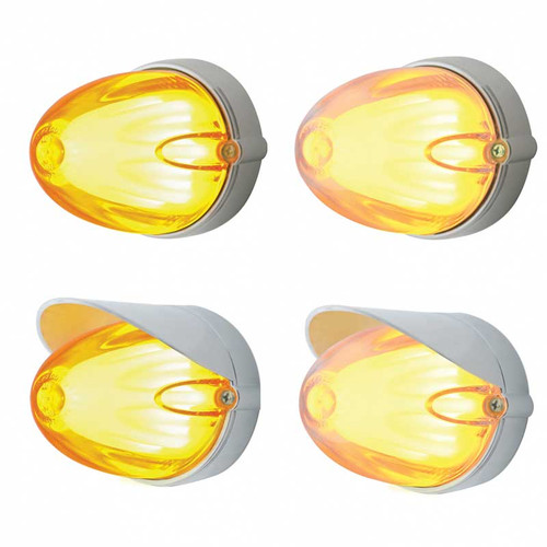9 LED Dual Function "Glo" Watermelon Grakon 1000 Flush Mount Kit - Amber LED/Clear Lens United Pacific 34445