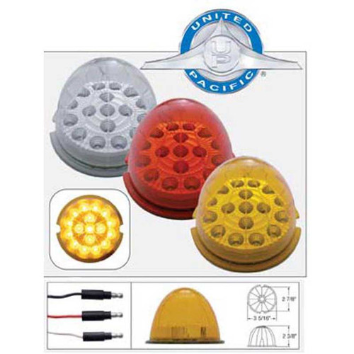 17 LED Dual Function Reflector Cab Light - Red LED/Clear Lens United Pacific 39323
