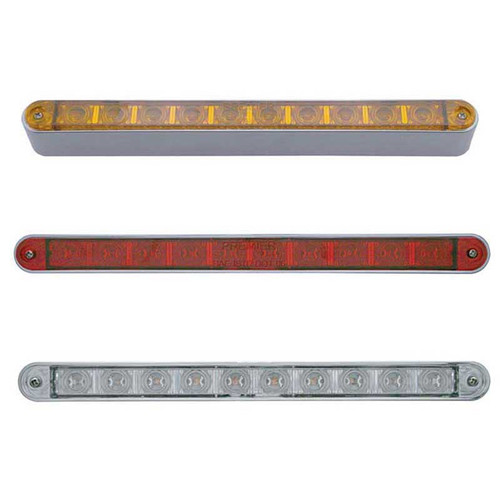 10 LED 9" Stop, Turn & Tail Light Bar w/ Bezel - Red LED/Red Lens