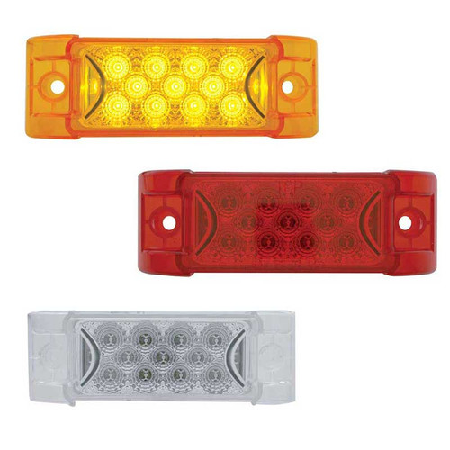 13 LED Reflector Rectangular Clearance/Marker Light - Amber LED/Amber Lens United Pacific 39592