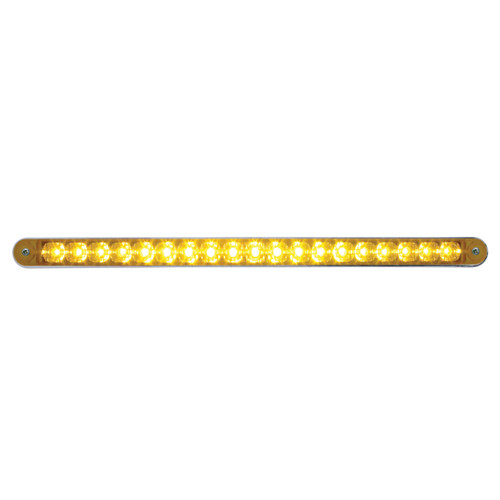 19 LED 12" Reflector Turn Signal Light Bar w/ Bezel - Amber LED/Amber Lens