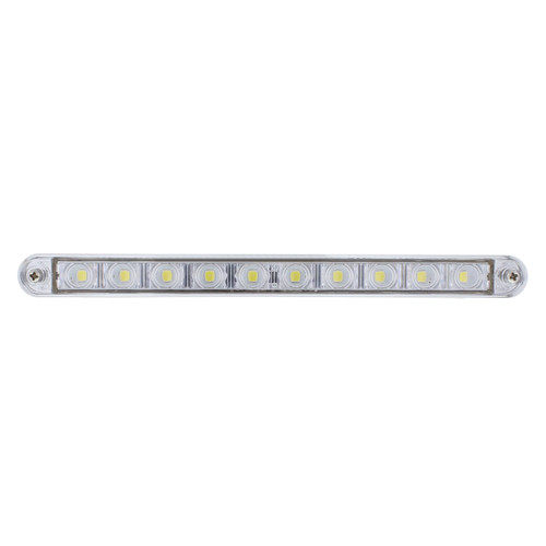 10 LED 9" Auxiliary Light Bar w/ Bezel - White LED/Clear Lens