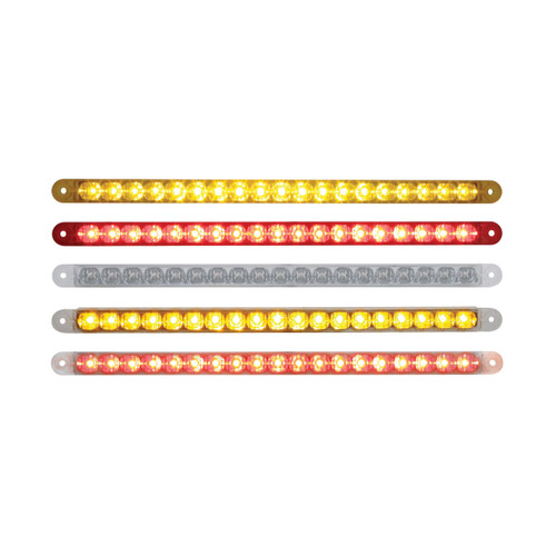 19 LED 12" Reflector Turn Signal Light Bar - Amber LED/Amber Lens