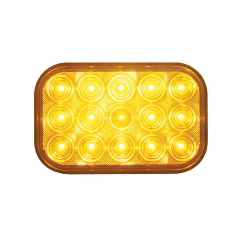 15 LED Rectangular Turn Signal Light - Amber LED/Amber Lens