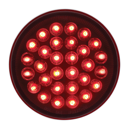 30 LED 4" Round Stop, Turn & Tail Light - Red LED/Red Lens