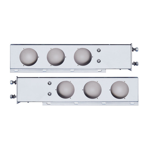 3-3/4" Bolt Pattern Stainless Spring Loaded Light Bar W/ Six 4" Light Cutouts