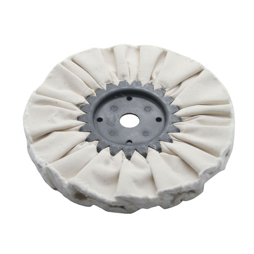 6" White Treated Airway Buff - 5/8" & 1/2" Arbor