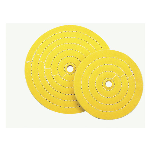 8" Yellow Treated Muslin Buff - 5/8" Arbor