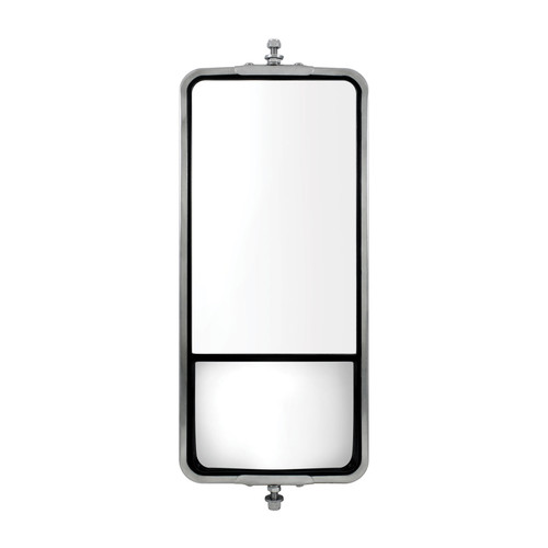 7" X 16" Stainless West Coast Mirror W/ Convex Lower Mirror - Heated