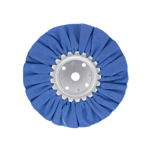 6" Blue Treated Airway Buff - 5/8" & 1/2" Arbor