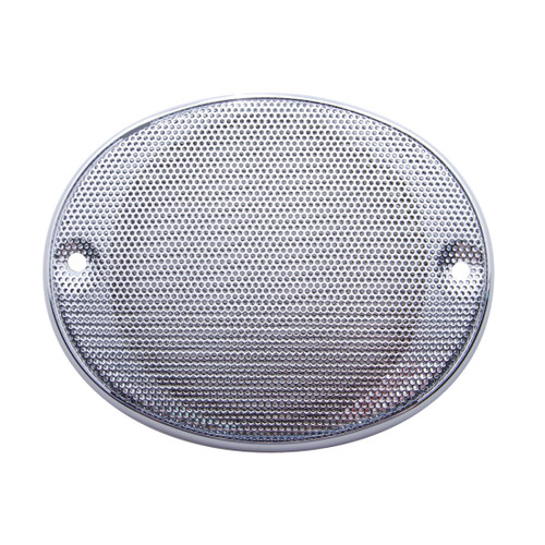 Chrome Oval C.B. Radio Speaker Cover For Various Kenworth, & International Models