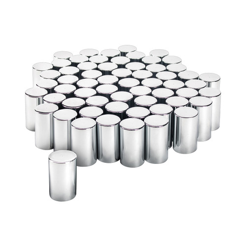 33mm x 3-1/2" Chrome Plastic Cylinder Nut Cover - Thread-On (Color Box of 60)