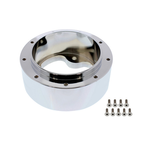 Chrome Aluminum 3-Bolt Hub Adapter for 9-Screw Steering Wheel
