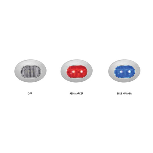 Mini Oval Button Dual Revolution Red/Blue LED