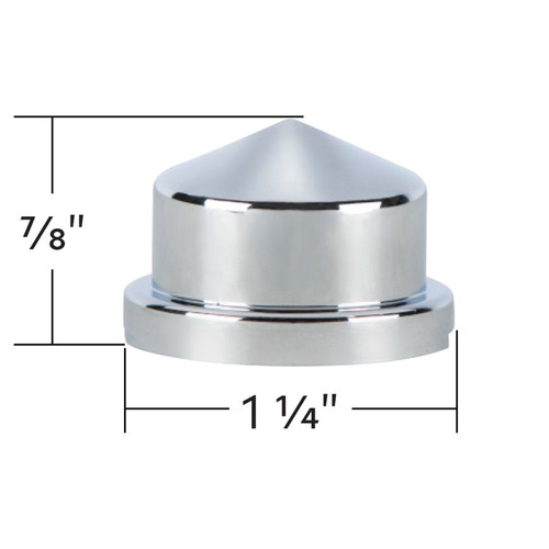 3/4" X 7/8" Chrome Plastic Pointed Nut Cover - Push-On