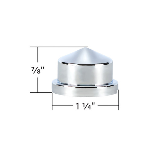 3/4" X 7/8" Chrome Plastic Pointed Nut Cover - Push-On
