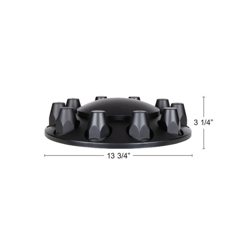 Matte Black Dome Front Axle Cover With 33mm Thread-on Nut Cover