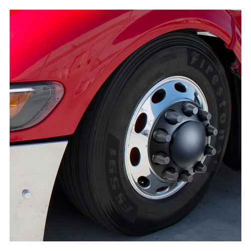 Matte Black Dome Front Axle Cover With 33mm Thread-on Nut Cover