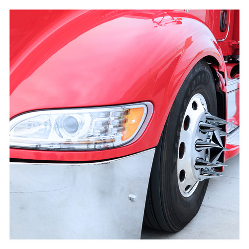 33mm x 4 1/2" Chrome Plastic X Spike Nut Cover - Thread-On