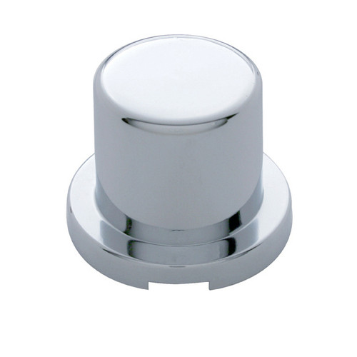 1 1/8" X 1 1/2" Chrome Plastic Flat Top Nut Cover - Push-On