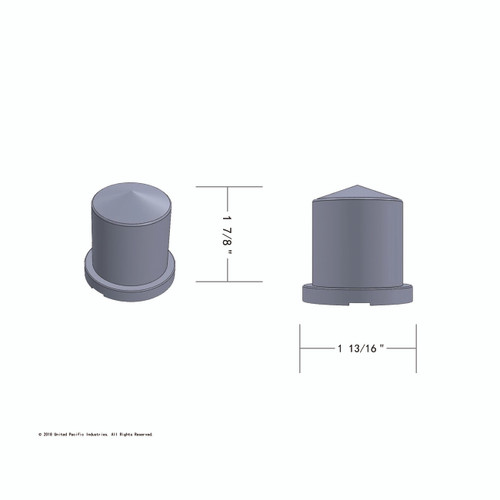 30mm X 1 7/8" Chrome Plastic Pointed Nut Cover - Push-On