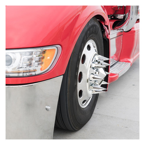 33mm X 4-7/8" Chrome Plastic Super Spike Nut Cover - Push-On (60 Pack)