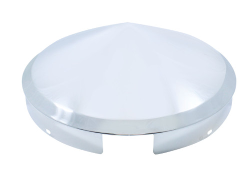 4 Even Notched Stainless Steel Pointed Front Hub Cap - 1" Lip