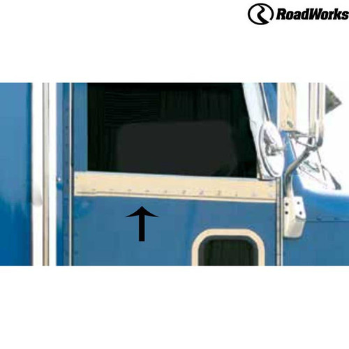 Peterbilt 388 & 389 Upper Door / Under Window Trims - For Cab Mounted Mirrors - Tape Mount