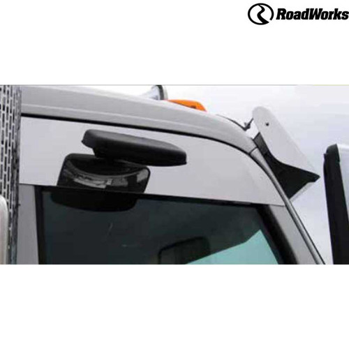Peterbilt 567 / 579 Polished Finish Top of Door Trim - 6 Inch - With Passenger Mirror Cutout