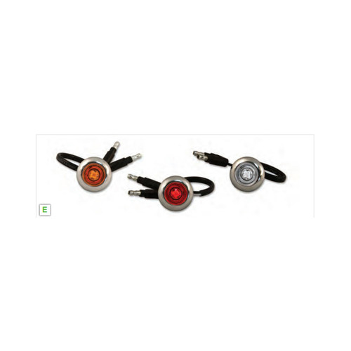 LED: 3/4" Round Grommet Mount Button Amber/Clear Light Kit with Bezel