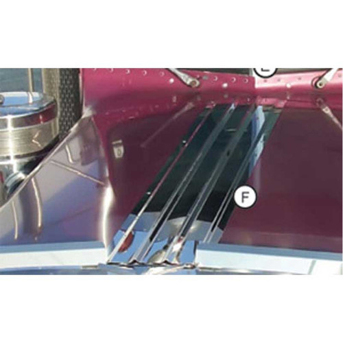 Peterbilt 359 Center Hood Trim - Extended Hood with Hardware