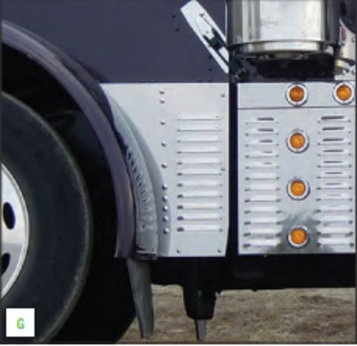 Peterbilt 379 Long Hood Extension Panels Louvered