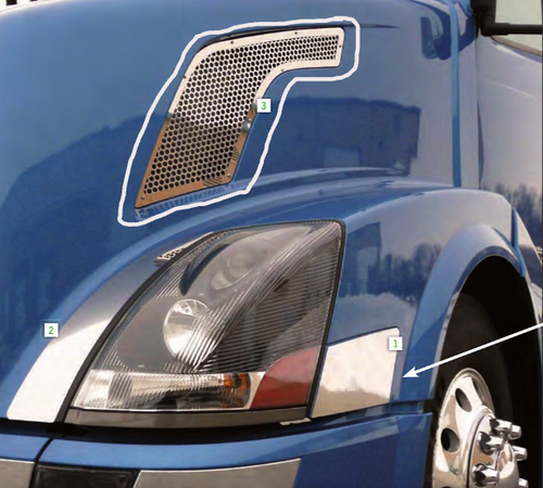 Volvo Gen 2 VN Punched Intake Screen - Small 1/4" Circles
