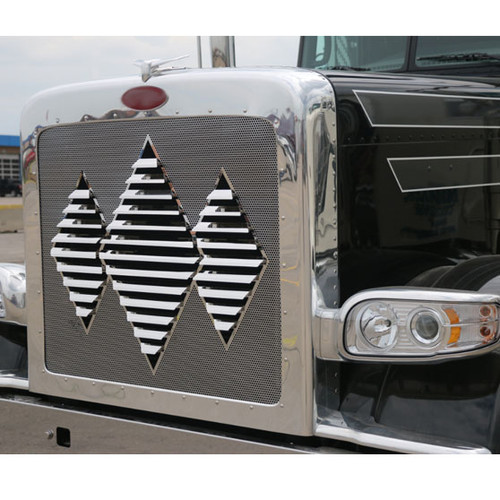 Extended Hood Grille with Triple Diamond Louvered Grill