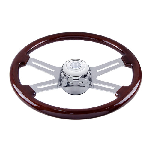 Chrome Steering Wheel Hub & Horn Button Kit For 2014-2022 Kenworth T680 & Peterbilt 579